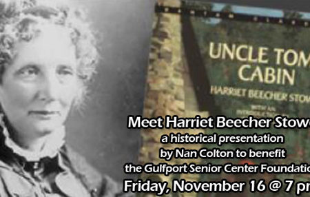 Nan Colton Performs Harriet Beecher Stowe Friday, November 16