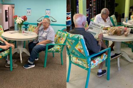 New Seat Cushions Cheer Up the Senior Center Lobby and Fitness Center