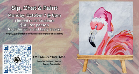 Sip, Chat & Paint – Flamingo Santa Coming Up December 2 with Karen Love