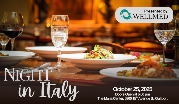 Night in Italy Authentic Italian Dining Experience October 25th, 2025 at the Maria Center